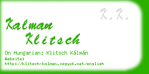 kalman klitsch business card